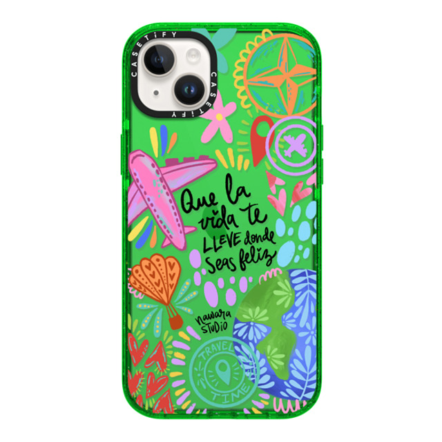 Nawara Studio x CASETiFY iPhone 14 Plus Case グリーン Impact Case Ser feliz Nawara Studio x CASETiFY iPhone 14 Plus Case グリーン Impact Case Ser feliz