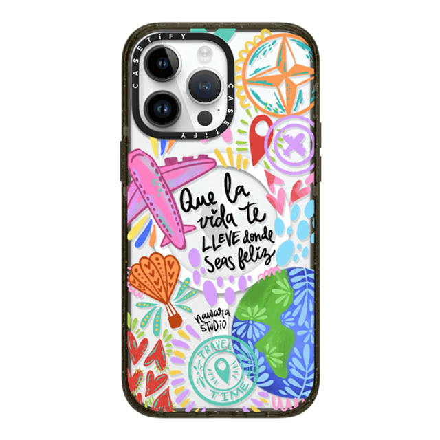 Nawara Studio x CASETiFY iPhone 14 Pro Max Case Glossy Black Impact Case MagSafe Compatible Ser feliz Nawara Studio x CASETiFY iPhone 14 Pro Max Case Glossy Black Impact Case MagSafe Compatible Ser feliz