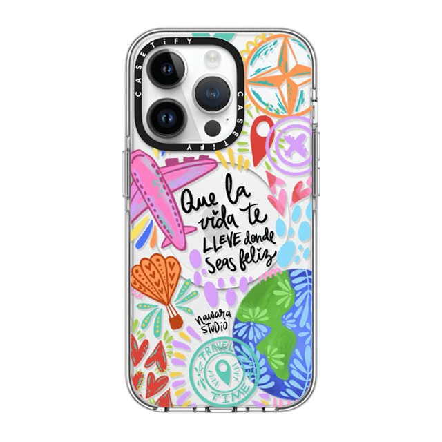 Nawara Studio x CASETiFY iPhone 14 Pro ケース クリア クリア ケース MagSafe対応 Ser feliz