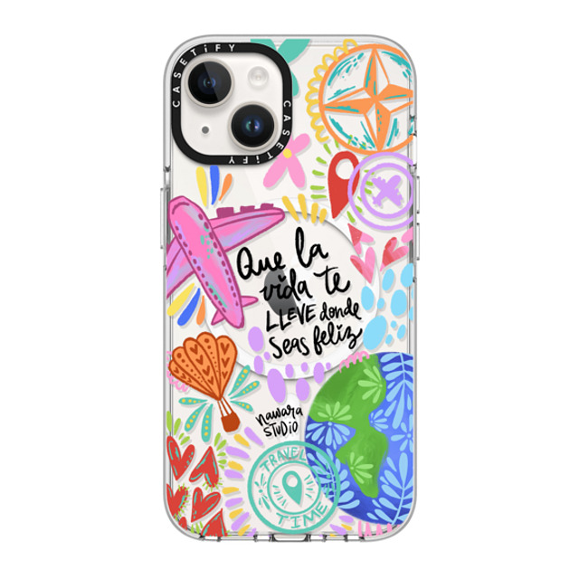 Nawara Studio x CASETiFY iPhone 14 ケース クリア クリア ケース MagSafe対応 Ser feliz