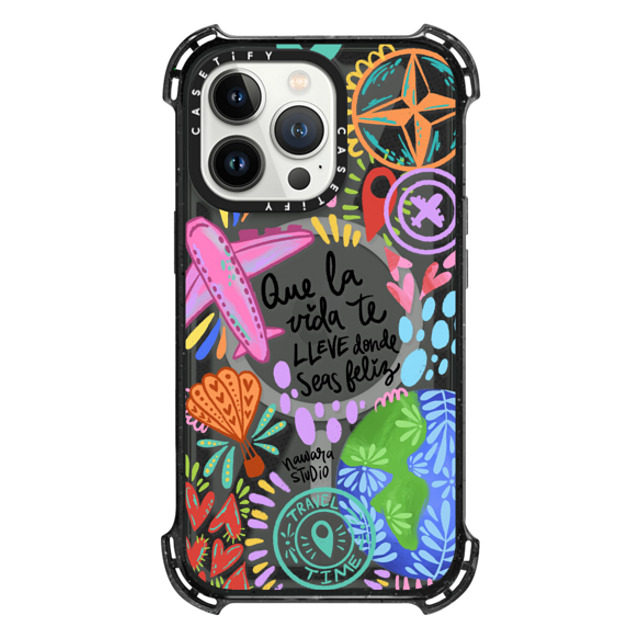 Nawara Studio x CASETiFY iPhone 13 Pro Case Travel,Digital Art Triple Black バウンスケース Ser feliz Mother's Day Nawara Studio x CASETiFY iPhone 13 Pro Case Travel,Digital Art Triple Black バウンスケース Ser feliz Mother's Day
