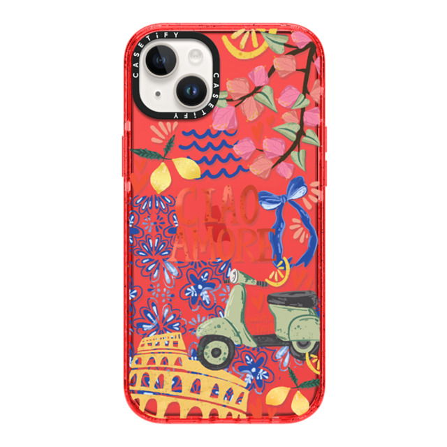 Nawara Studio x CASETiFY iPhone 14 Plus Case Travel,Digital Art レッド インパクトケース Ciao Amore Mother's Day Nawara Studio x CASETiFY iPhone 14 Plus Case Travel,Digital Art レッド インパクトケース Ciao Amore Mother's Day