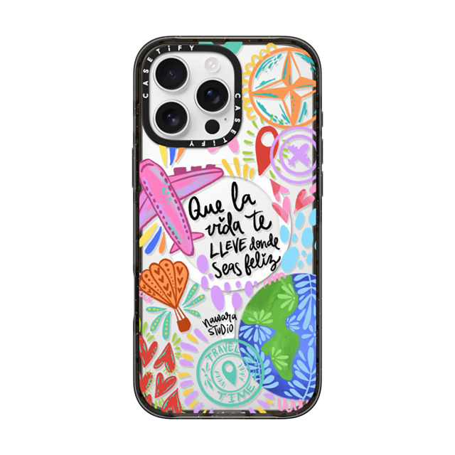 Nawara Studio x CASETiFY iPhone 16 Pro Max ケース ブラック インパクトケース MagSafe対応 Ser feliz