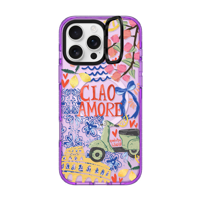 Nawara Studio x CASETiFY iPhone 16 Pro Max ケース Travel,Digital Art パープル インパクトリングスタンドケース MagSafe対応 Ciao Amore Father's Day Nawara Studio x CASETiFY iPhone 16 Pro Max ケース Travel,Digital Art パープル インパクトリングスタンドケース MagSafe対応 Ciao Amore Father's Day