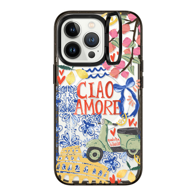Nawara Studio x CASETiFY iPhone 13 Pro ケース Travel,Digital Art ブラック インパクトリングスタンドケース MagSafe対応 Ciao Amore Mother's Day Nawara Studio x CASETiFY iPhone 13 Pro ケース Travel,Digital Art ブラック インパクトリングスタンドケース MagSafe対応 Ciao Amore Mother's Day