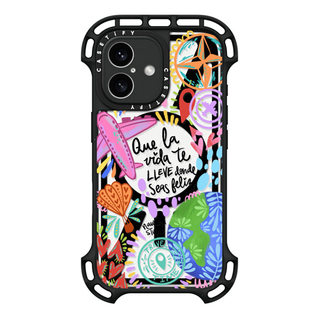 Nawara Studio x CASETiFY iPhone 16 Case Travel,Digital Art Black ウルトラ バウンスケース MagSafe対応 Ser feliz Mother's Day Nawara Studio x CASETiFY iPhone 16 Case Travel,Digital Art Black ウルトラ バウンスケース MagSafe対応 Ser feliz Mother's Day