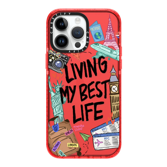 Nawara Studio x CASETiFY iPhone 14 Pro Max Case レッド Impact Case Travel Lover by Nawara Studio Nawara Studio x CASETiFY iPhone 14 Pro Max Case レッド Impact Case Travel Lover by Nawara Studio