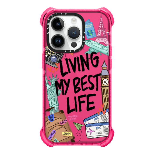 Nawara Studio x CASETiFY iPhone 14 Pro Case Bubble Gum ウルトラインパクトケース Travel Lover by Nawara Studio Nawara Studio x CASETiFY iPhone 14 Pro Case Bubble Gum ウルトラインパクトケース Travel Lover by Nawara Studio