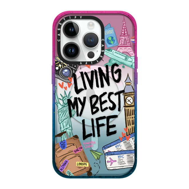 Nawara Studio x CASETiFY iPhone 14 Pro Case Cotton Candy Impact Case MagSafe Compatible Travel Lover by Nawara Studio Nawara Studio x CASETiFY iPhone 14 Pro Case Cotton Candy Impact Case MagSafe Compatible Travel Lover by Nawara Studio