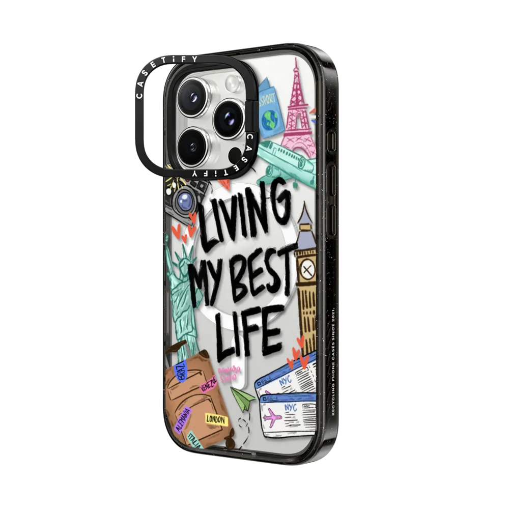 Impact Ring Stand iPhone 16 Pro Max Case MagSafe Compatible - Travel Lover by Nawara Studio