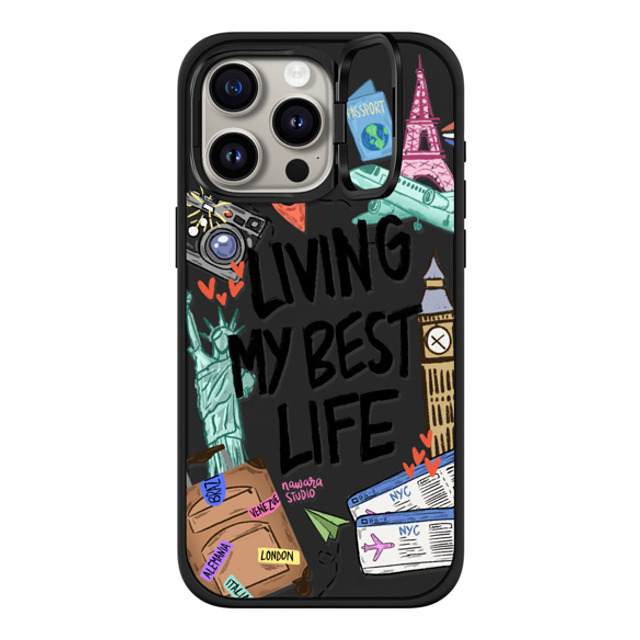 Nawara Studio x CASETiFY iPhone 15 Pro Max Case Matte Black インパクトリングスタンドケース MagSafe対応 Travel Lover by Nawara Studio Nawara Studio x CASETiFY iPhone 15 Pro Max Case Matte Black インパクトリングスタンドケース MagSafe対応 Travel Lover by Nawara Studio