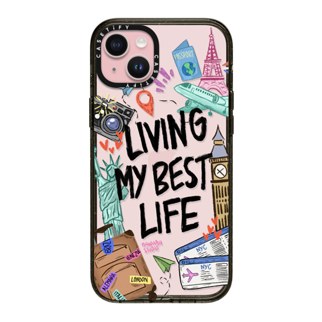 Nawara Studio x CASETiFY iPhone 15 Plus Case Sticker,Quote Black インパクトケース Travel Lover by Nawara Studio Mother's Day Nawara Studio x CASETiFY iPhone 15 Plus Case Sticker,Quote Black インパクトケース Travel Lover by Nawara Studio Mother's Day