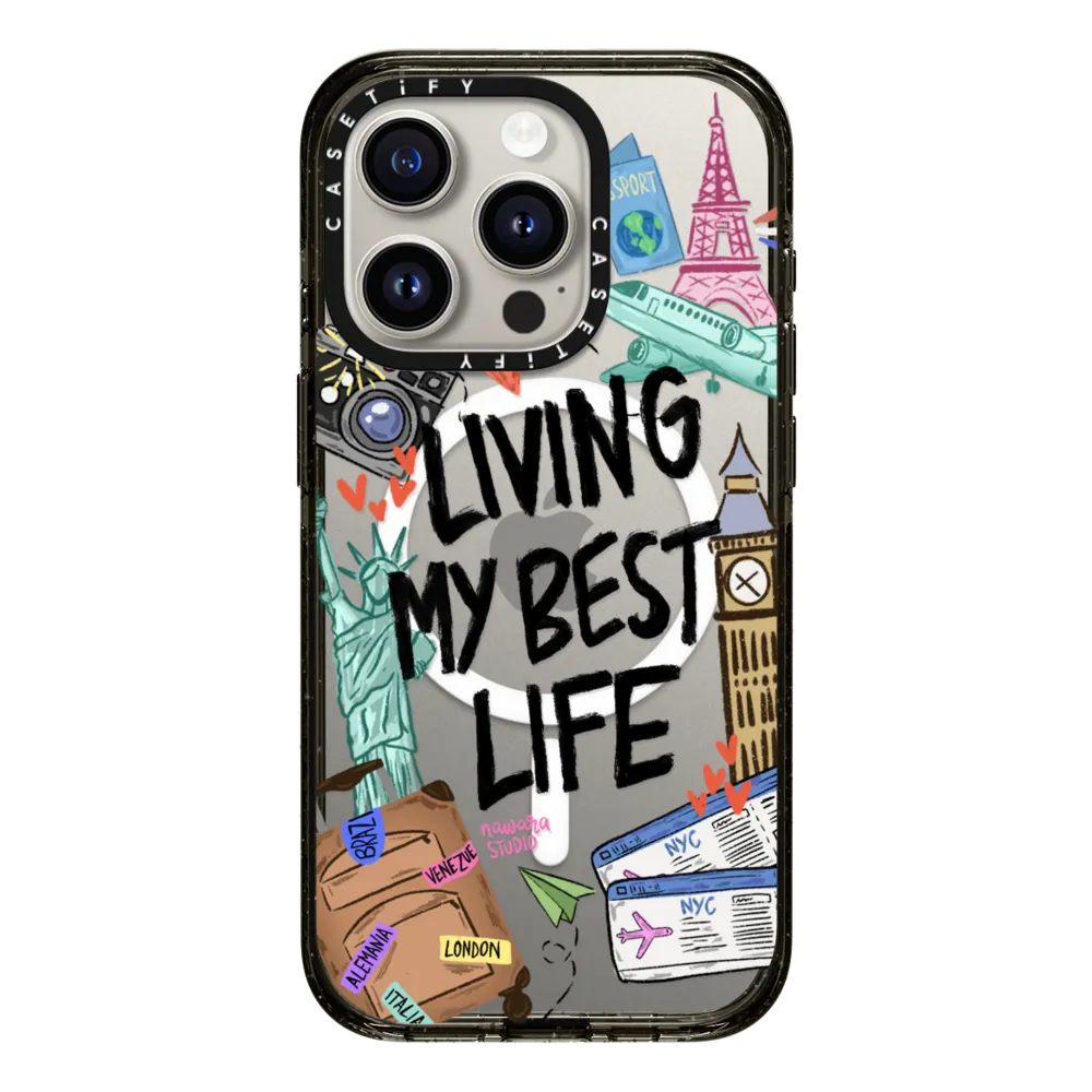 Impact iPhone 15 Pro Case MagSafe Compatible - Travel Lover by Nawara Studio