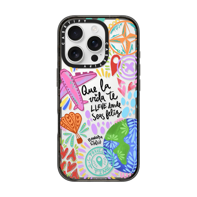 Nawara Studio x CASETiFY iPhone 16 Pro ケース ブラック インパクトケース Ser feliz