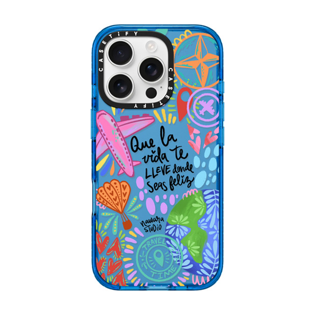 Nawara Studio x CASETiFY iPhone 16 Pro ケース Travel,Digital Art スカイブルー インパクトケース Ser feliz Father's Day Nawara Studio x CASETiFY iPhone 16 Pro ケース Travel,Digital Art スカイブルー インパクトケース Ser feliz Father's Day