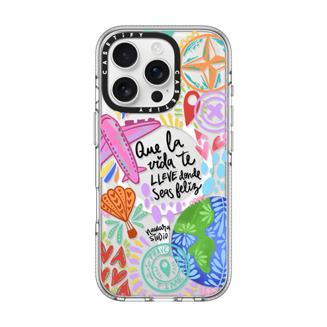 Nawara Studio x CASETiFY iPhone 16 Pro ケース クリア クリア ケース MagSafe対応 Ser feliz