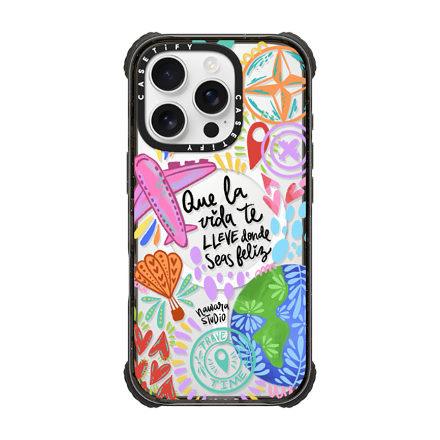 Nawara Studio x CASETiFY iPhone 16 Pro Case Travel,Digital Art Black ウルトラ インパクトケース MagSafe 対応 Ser feliz Father's Day Nawara Studio x CASETiFY iPhone 16 Pro Case Travel,Digital Art Black ウルトラ インパクトケース MagSafe 対応 Ser feliz Father's Day