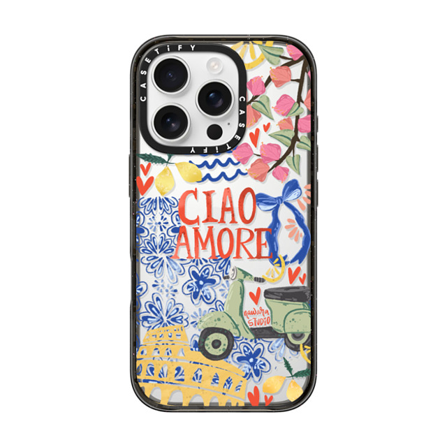 Nawara Studio x CASETiFY iPhone 16 Pro ケース ブラック インパクトケース Ciao Amore