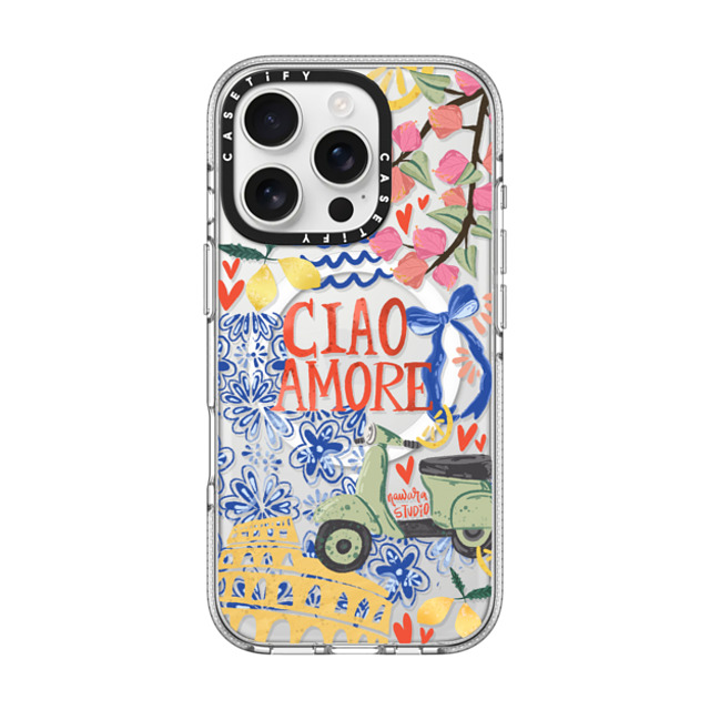 Nawara Studio x CASETiFY iPhone 16 Pro ケース クリア クリア ケース MagSafe対応 Ciao Amore