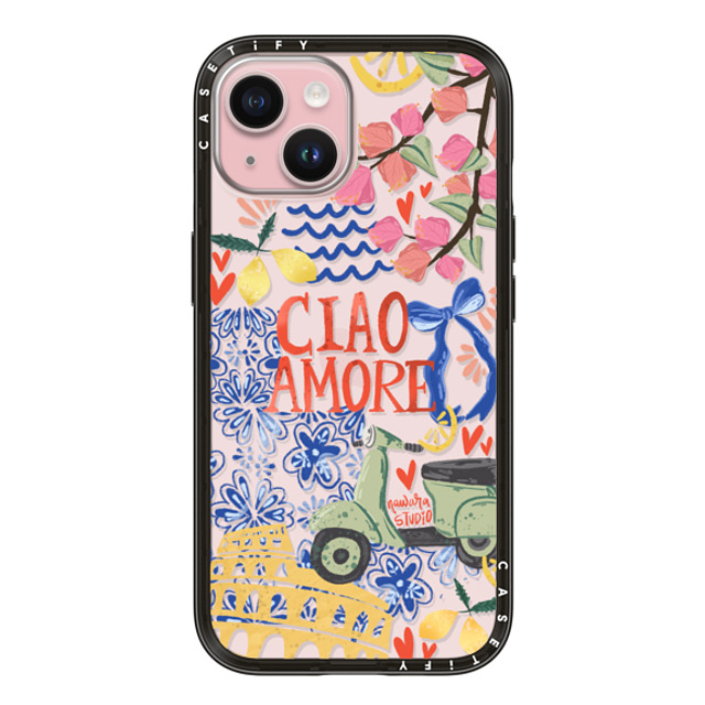 Nawara Studio x CASETiFY iPhone 15 ケース Travel,Digital Art ブラック インパクトライトケース Ciao Amore Mother's Day Nawara Studio x CASETiFY iPhone 15 ケース Travel,Digital Art ブラック インパクトライトケース Ciao Amore Mother's Day
