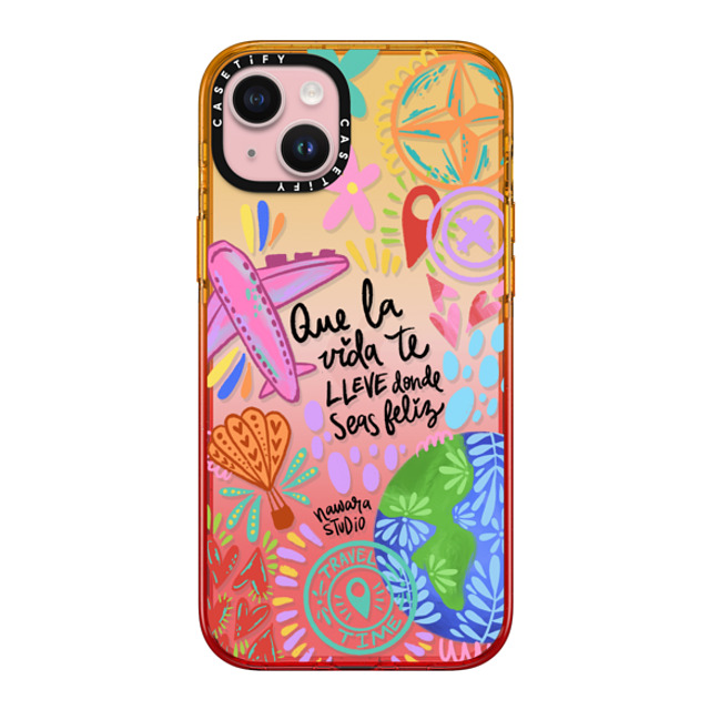 Nawara Studio x CASETiFY iPhone 15 Plus Case Travel,Digital Art Peach Haze インパクトケース Ser feliz Mother's Day Nawara Studio x CASETiFY iPhone 15 Plus Case Travel,Digital Art Peach Haze インパクトケース Ser feliz Mother's Day
