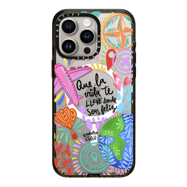 Nawara Studio x CASETiFY iPhone 15 Pro Max ケース ブラック インパクトケース MagSafe対応 Ser feliz