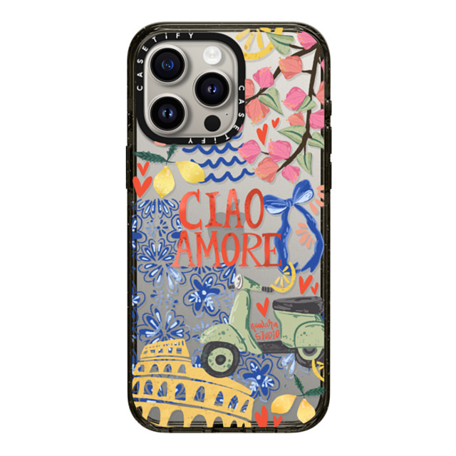 Nawara Studio x CASETiFY iPhone 15 Pro Max ケース ブラック インパクトケース Ciao Amore