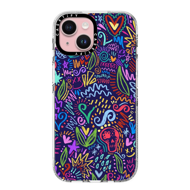 Nawara Studio x CASETiFY iPhone 15 Case Sticker,Skull Clear Clear Case MagSafe Compatible Dream of Colors Mother's Day Nawara Studio x CASETiFY iPhone 15 Case Sticker,Skull Clear Clear Case MagSafe Compatible Dream of Colors Mother's Day
