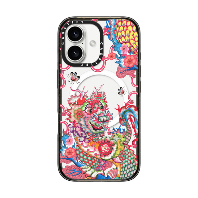 Phannapast x CASETiFY iPhone 16 ケース ブラック インパクトケース MagSafe対応 Dragon's reign