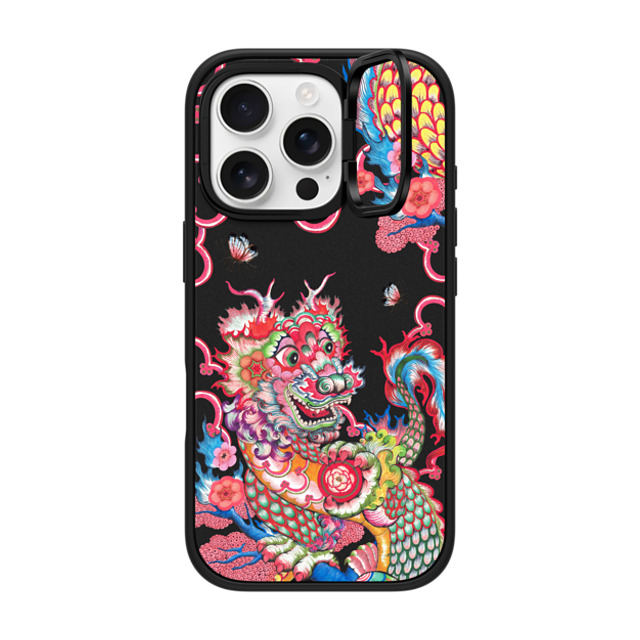 Phannapast x CASETiFY iPhone 16 Pro ケース マットブラック インパクトリングスタンドケース MagSafe対応 Dragon's reign