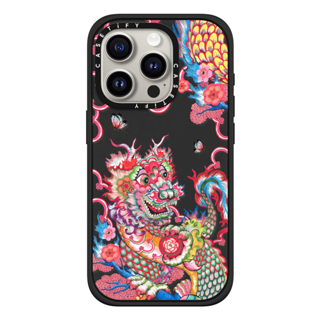 Phannapast x CASETiFY iPhone 15 Pro ケース マットブラック インパクトケース MagSafe対応 Dragon's reign