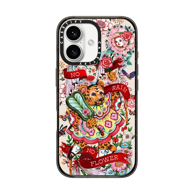 Phannapast x CASETiFY iPhone 16 Case Floral,Tiger Black Impact Case MagSafe Compatible No rain, No flower by Phannapast Mother's Day Phannapast x CASETiFY iPhone 16 Case Floral,Tiger Black Impact Case MagSafe Compatible No rain, No flower by Phannapast Mother's Day