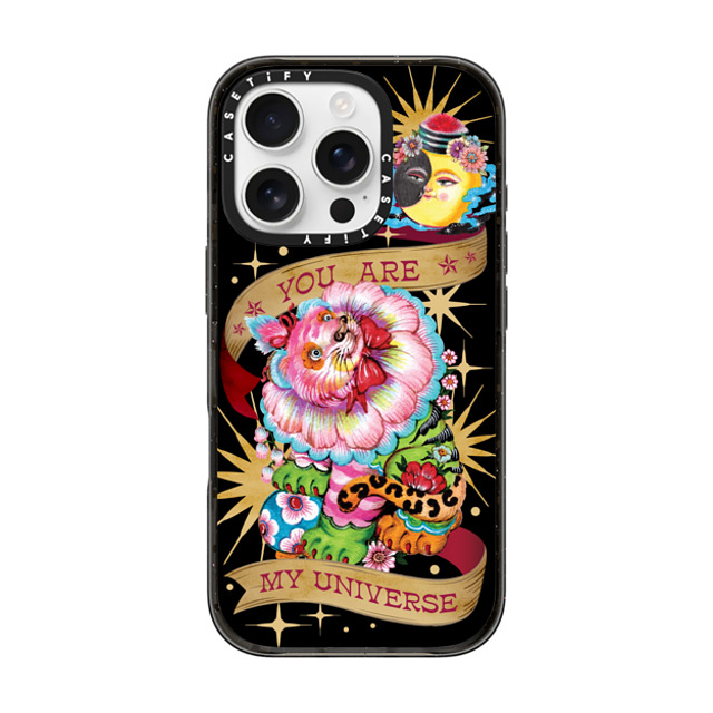 Phannapast x CASETiFY iPhone 16 Pro ケース Floral,Tiger ブラック インパクトケース You are my universe by Phannapast Back to School Phannapast x CASETiFY iPhone 16 Pro ケース Floral,Tiger ブラック インパクトケース You are my universe by Phannapast Back to School