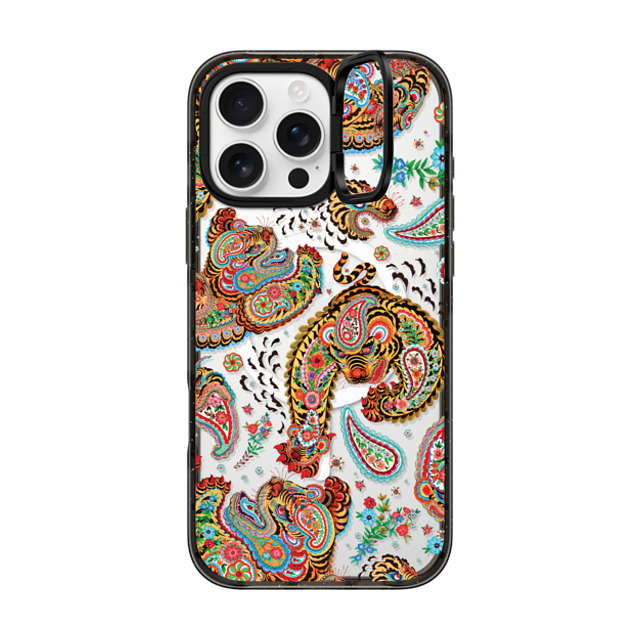 Phannapast x CASETiFY iPhone 16 Pro Max ケース Sticker,Tiger ブラック インパクトリングスタンドケース MagSafe対応 Tiger universe paisley by Phannapast Father's Day Phannapast x CASETiFY iPhone 16 Pro Max ケース Sticker,Tiger ブラック インパクトリングスタンドケース MagSafe対応 Tiger universe paisley by Phannapast Father's Day