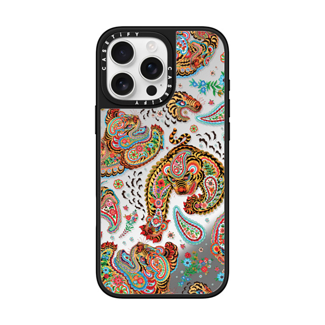 Phannapast x CASETiFY iPhone 16 Pro Max ケース Sticker,Tiger Silver on Black ミラーケース MagSafe対応 Tiger universe paisley by Phannapast Father's Day Phannapast x CASETiFY iPhone 16 Pro Max ケース Sticker,Tiger Silver on Black ミラーケース MagSafe対応 Tiger universe paisley by Phannapast Father's Day