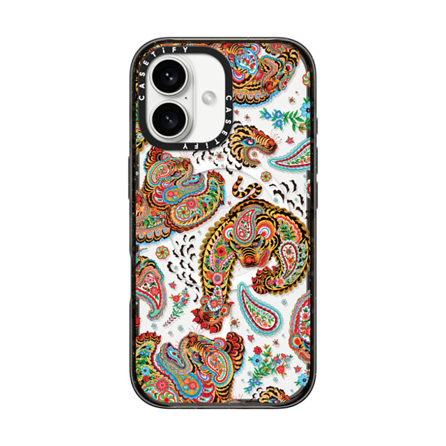 Phannapast x CASETiFY iPhone 16 ケース Sticker,Tiger ブラック インパクトケース MagSafe対応 Tiger universe paisley by Phannapast Father's Day Phannapast x CASETiFY iPhone 16 ケース Sticker,Tiger ブラック インパクトケース MagSafe対応 Tiger universe paisley by Phannapast Father's Day