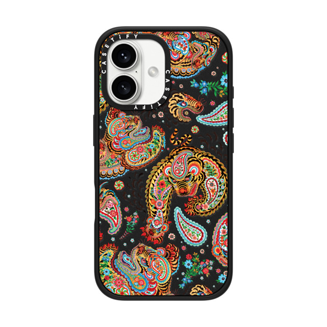 Phannapast x CASETiFY iPhone 16 ケース Sticker,Tiger マットブラック インパクトケース MagSafe対応 Tiger universe paisley by Phannapast Father's Day Phannapast x CASETiFY iPhone 16 ケース Sticker,Tiger マットブラック インパクトケース MagSafe対応 Tiger universe paisley by Phannapast Father's Day