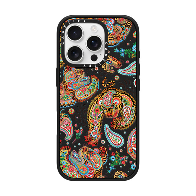 Phannapast x CASETiFY iPhone 16 Pro ケース Sticker,Tiger マットブラック インパクトケース MagSafe対応 Tiger universe paisley by Phannapast Father's Day Phannapast x CASETiFY iPhone 16 Pro ケース Sticker,Tiger マットブラック インパクトケース MagSafe対応 Tiger universe paisley by Phannapast Father's Day