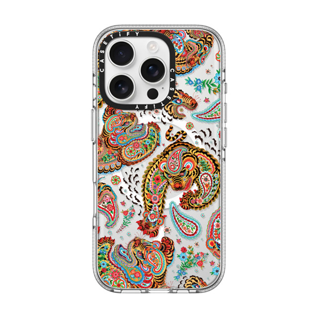 Phannapast x CASETiFY iPhone 16 Pro ケース Sticker,Tiger クリア クリア ケース MagSafe対応 Tiger universe paisley by Phannapast Father's Day Phannapast x CASETiFY iPhone 16 Pro ケース Sticker,Tiger クリア クリア ケース MagSafe対応 Tiger universe paisley by Phannapast Father's Day