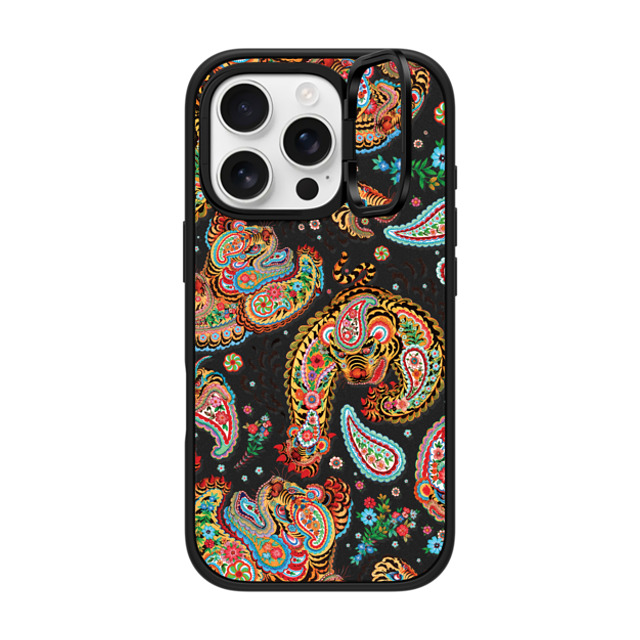 Phannapast x CASETiFY iPhone 16 Pro Case Matte Black インパクトリングスタンドケース MagSafe対応 Tiger universe paisley by Phannapast Phannapast x CASETiFY iPhone 16 Pro Case Matte Black インパクトリングスタンドケース MagSafe対応 Tiger universe paisley by Phannapast