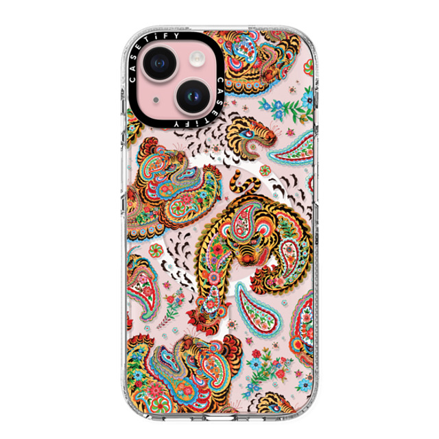 Phannapast x CASETiFY iPhone 15 ケース Sticker,Tiger クリア クリア ケース MagSafe対応 Tiger universe paisley by Phannapast Father's Day Phannapast x CASETiFY iPhone 15 ケース Sticker,Tiger クリア クリア ケース MagSafe対応 Tiger universe paisley by Phannapast Father's Day