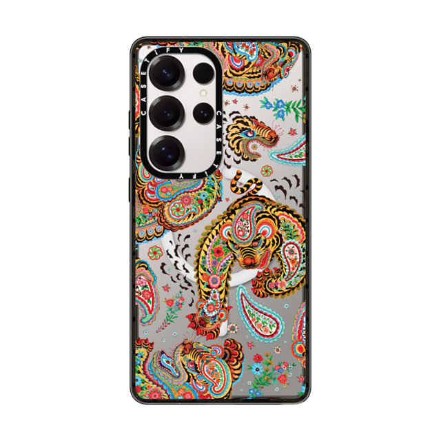 Phannapast x CASETiFY Galaxy S25 Ultra Case Sticker,Floral ブラック マグネット式 インパクトケース Tiger universe paisley by Phannapast New iPhone Phannapast x CASETiFY Galaxy S25 Ultra Case Sticker,Floral ブラック マグネット式 インパクトケース Tiger universe paisley by Phannapast New iPhone