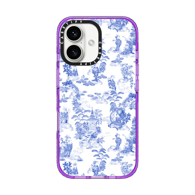 Phannapast x CASETiFY iPhone 16 ケース パープル インパクトケース Moon Caravan Toile by Phannapast