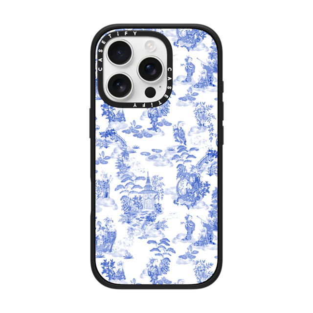 Phannapast x CASETiFY iPhone 16 Pro ケース マットブラック インパクトケース MagSafe対応 Moon Caravan Toile by Phannapast