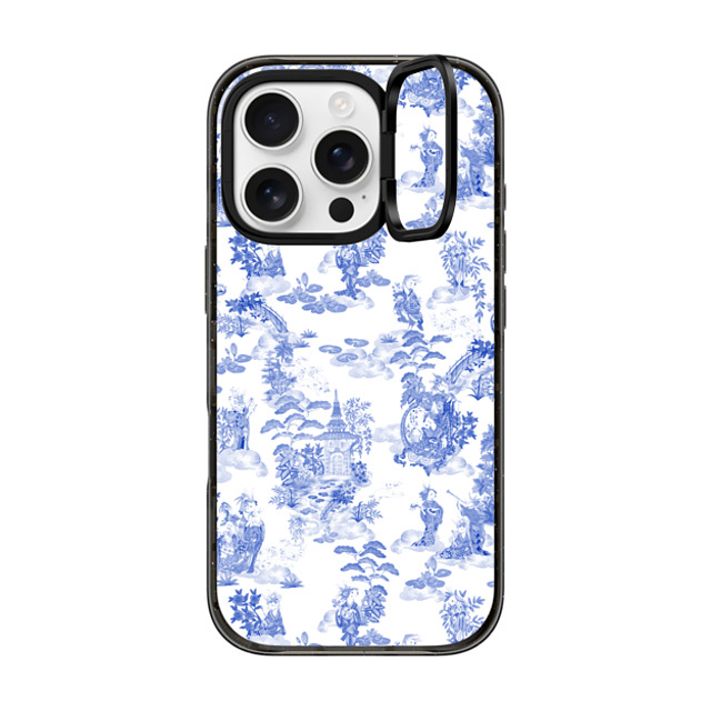 Phannapast x CASETiFY iPhone 16 Pro ケース ブラック インパクトリングスタンドケース MagSafe対応 Moon Caravan Toile by Phannapast