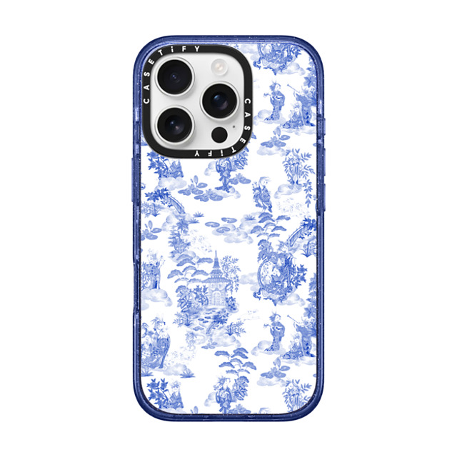 Phannapast x CASETiFY iPhone 16 Pro Case Glitter Indigo Impact Case MagSafe Compatible Moon Caravan Toile by Phannapast Phannapast x CASETiFY iPhone 16 Pro Case Glitter Indigo Impact Case MagSafe Compatible Moon Caravan Toile by Phannapast