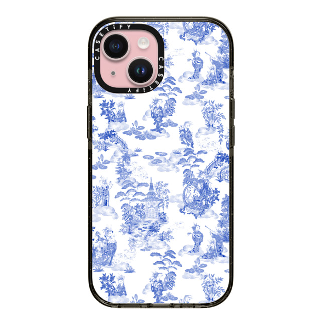 Phannapast x CASETiFY iPhone 15 ケース ブラック インパクトケース Moon Caravan Toile by Phannapast