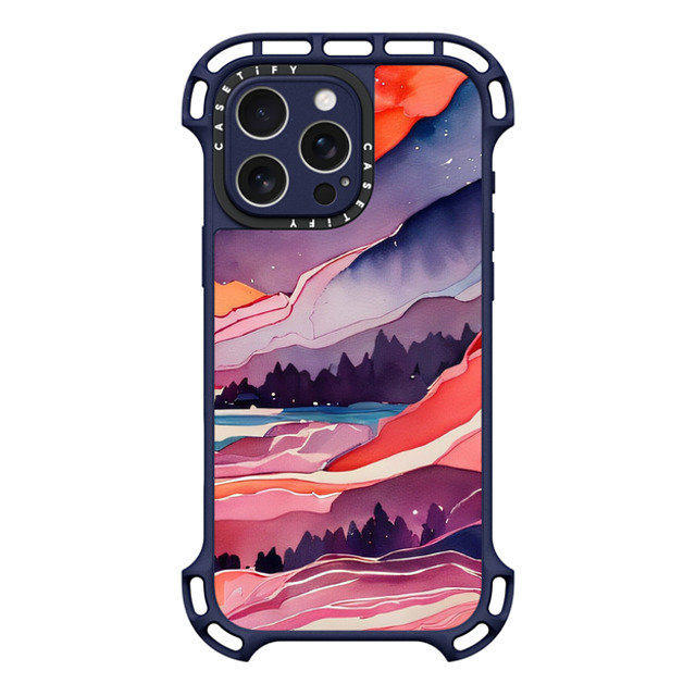 CASETiFY iPhone 16 Pro Max Case インディゴ ウルトラ バウンスケース MagSafe対応 Watercolor mountain landscape - pink orange art oana so CASETiFY iPhone 16 Pro Max Case インディゴ ウルトラ バウンスケース MagSafe対応 Watercolor mountain landscape - pink orange art oana so