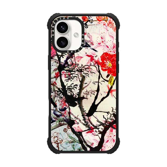 CASETiFY iPhone 16 Plus Case Matte Black ウルトラ インパクトケース MagSafe 対応 フローラル Japanese romantic ink cherry flowers and birds CASETiFY iPhone 16 Plus Case Matte Black ウルトラ インパクトケース MagSafe 対応 フローラル Japanese romantic ink cherry flowers and birds