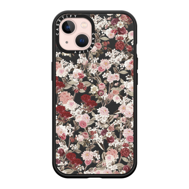 Monika Strigel x CASETiFY iPhone 13 ケース マットブラック インパクトケース MagSafe対応 VINTAGE FLOWER MONDAY